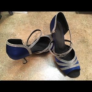 Glitzy Blue and Silver Fancy Heels